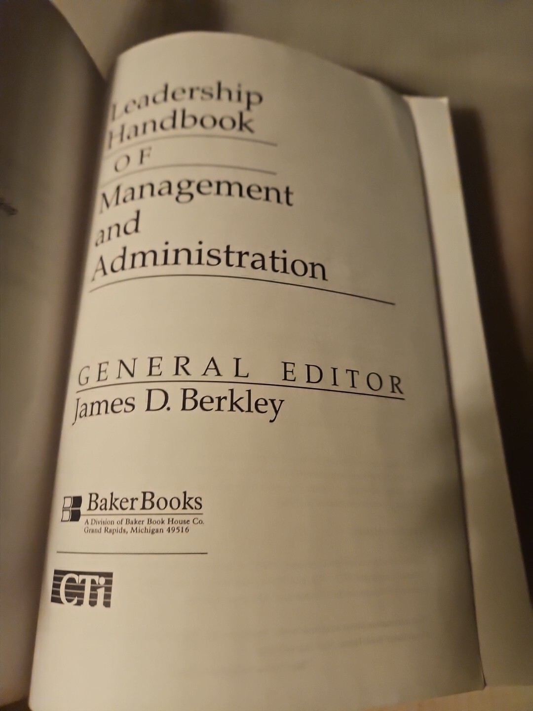Vintage 1997 “Leadership Handbook of Management & Administration” James Berkley