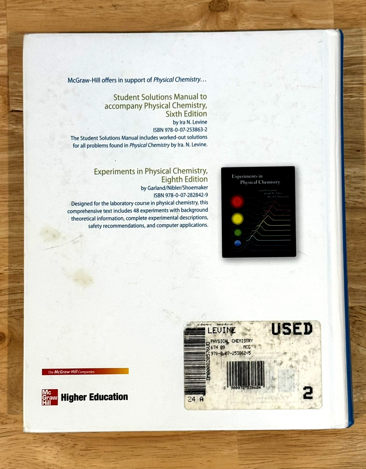 Physical Chemistry 6th Edition Ira N. Levine Hard Cover Textbook 2008