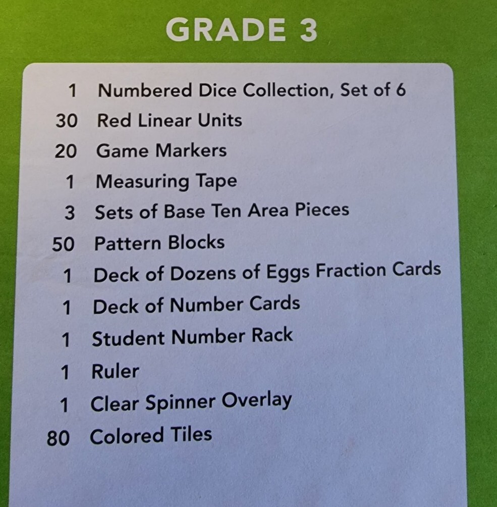 Bridges In Mathematics K-5 Student Learning Kits Math Manipulatives Hands On