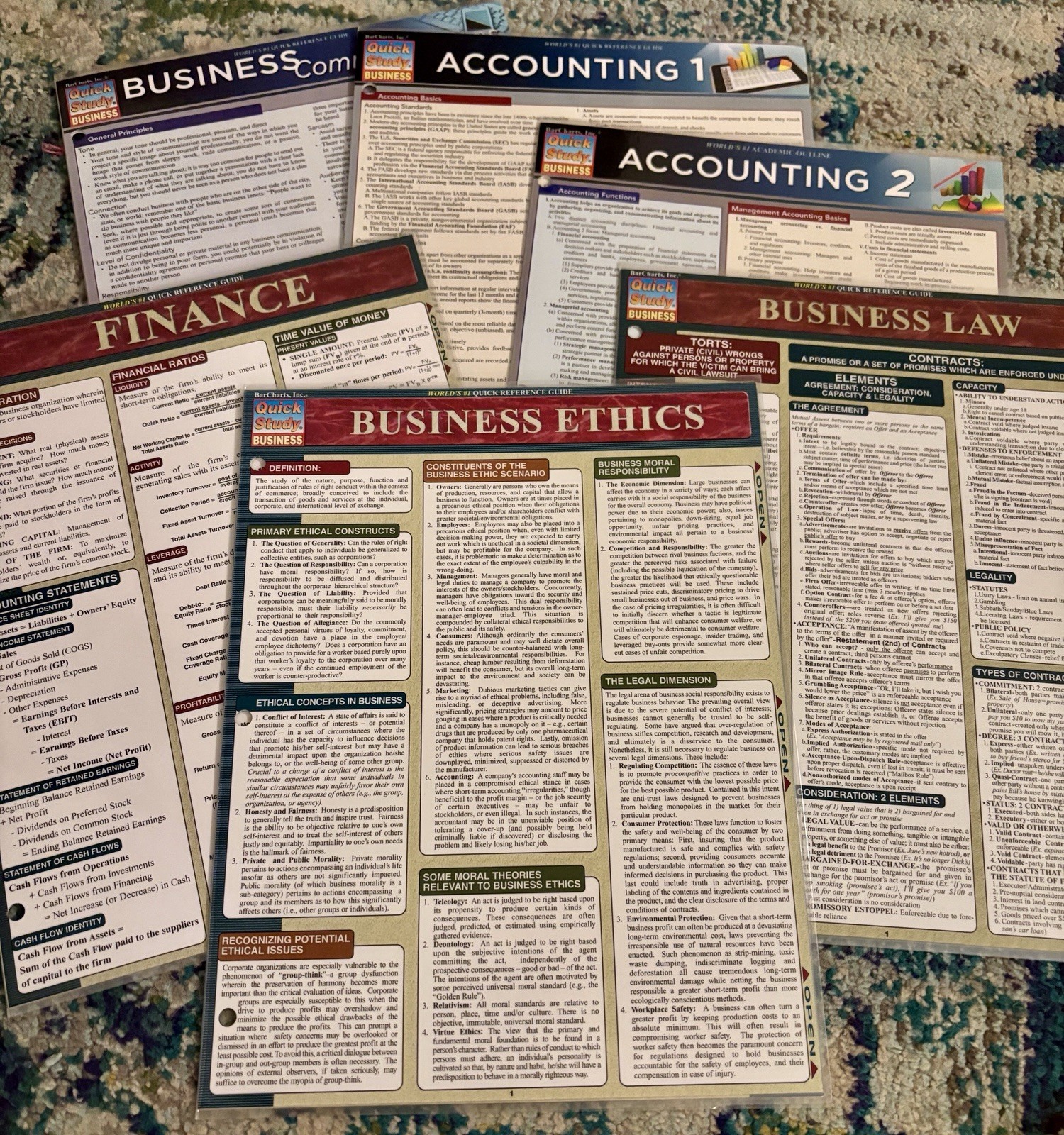 Bar Charts Laminated Quick Study Business Bundle (6) Reference Guides