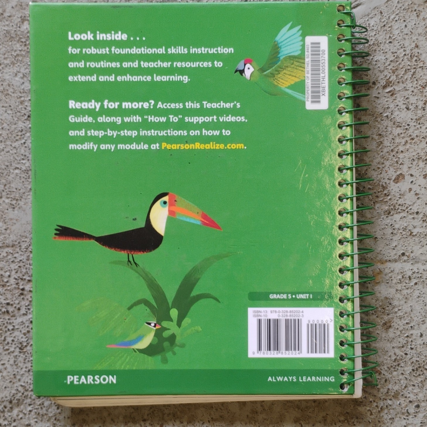 Pearson ReadyGEN Teacher’s Guide Grade 5 Units 1-4 Spiral Bound Set