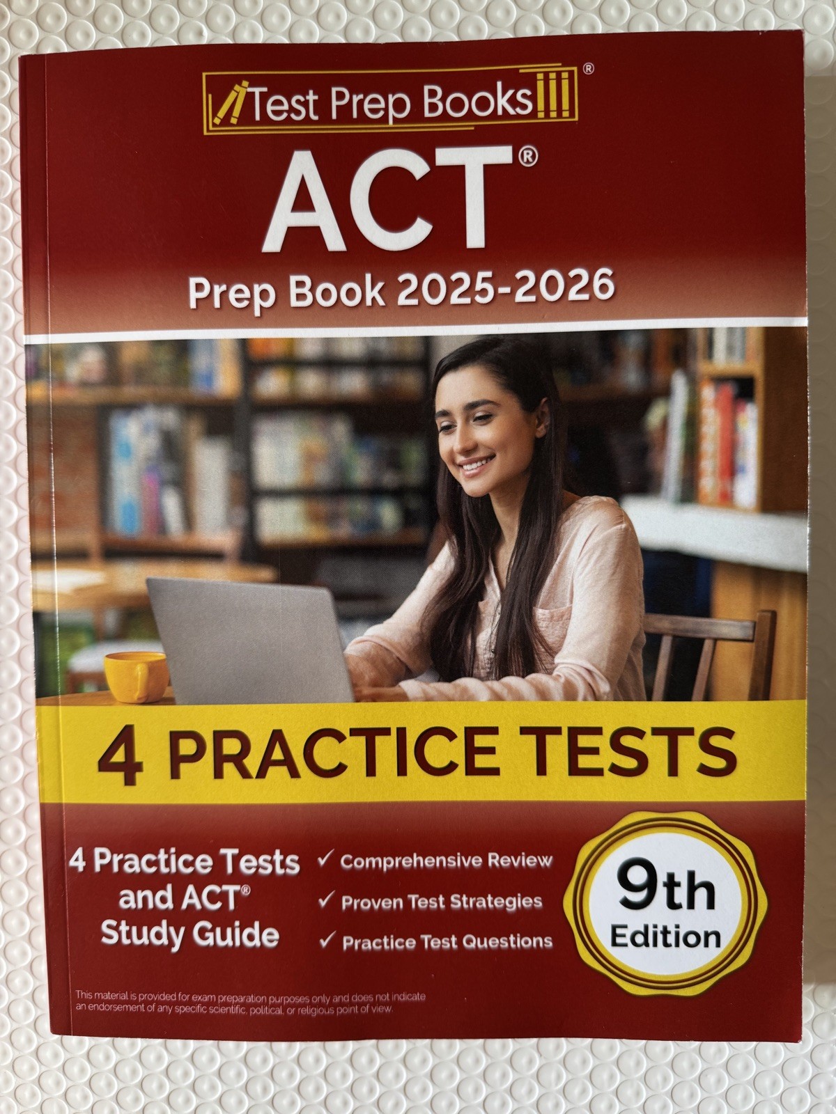 ACT Prep Book 2025 – 2026 , 4 Practice – 9th Edition , paperback, GOOD