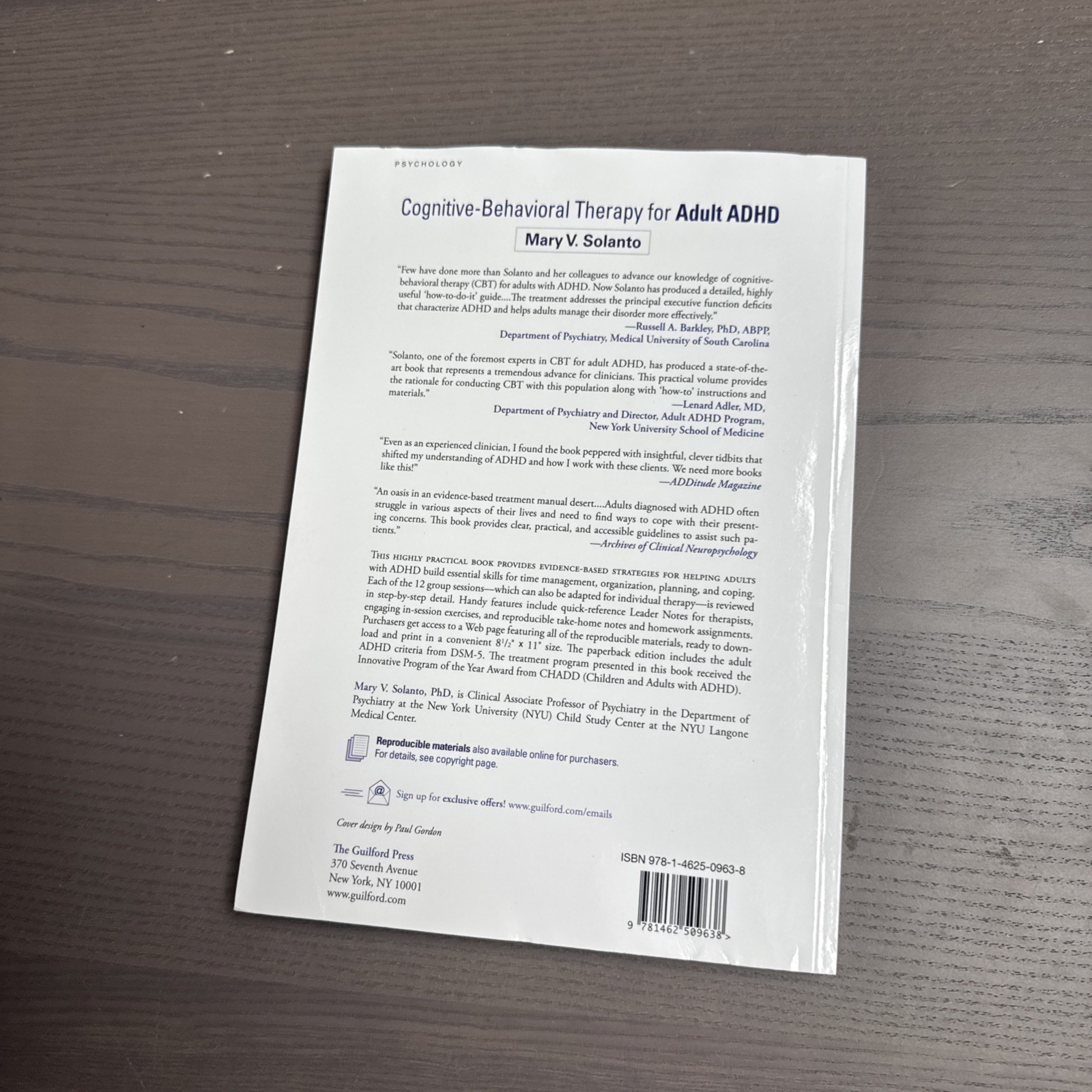 Cognitive-Behavioral Therapy for Adult ADHD by David J. Marks (Paperback Book)