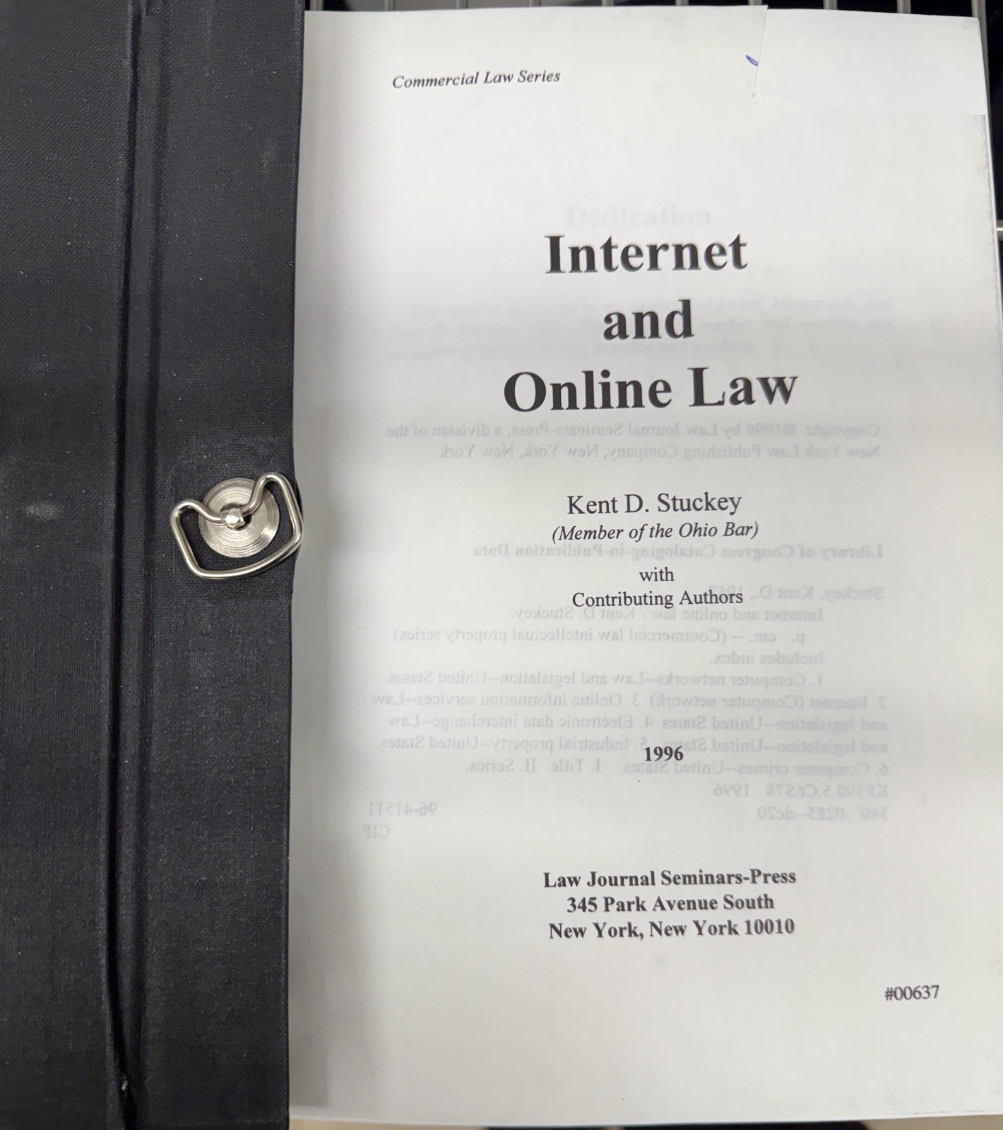 Internet And Online Law by Kent D.Stuckey