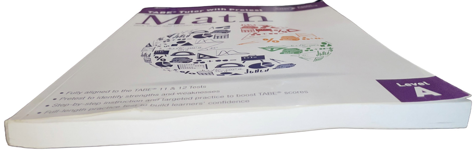 TABE Tutor with Pretest Math Level A Workbook | Adult Education Test Prep | Good
