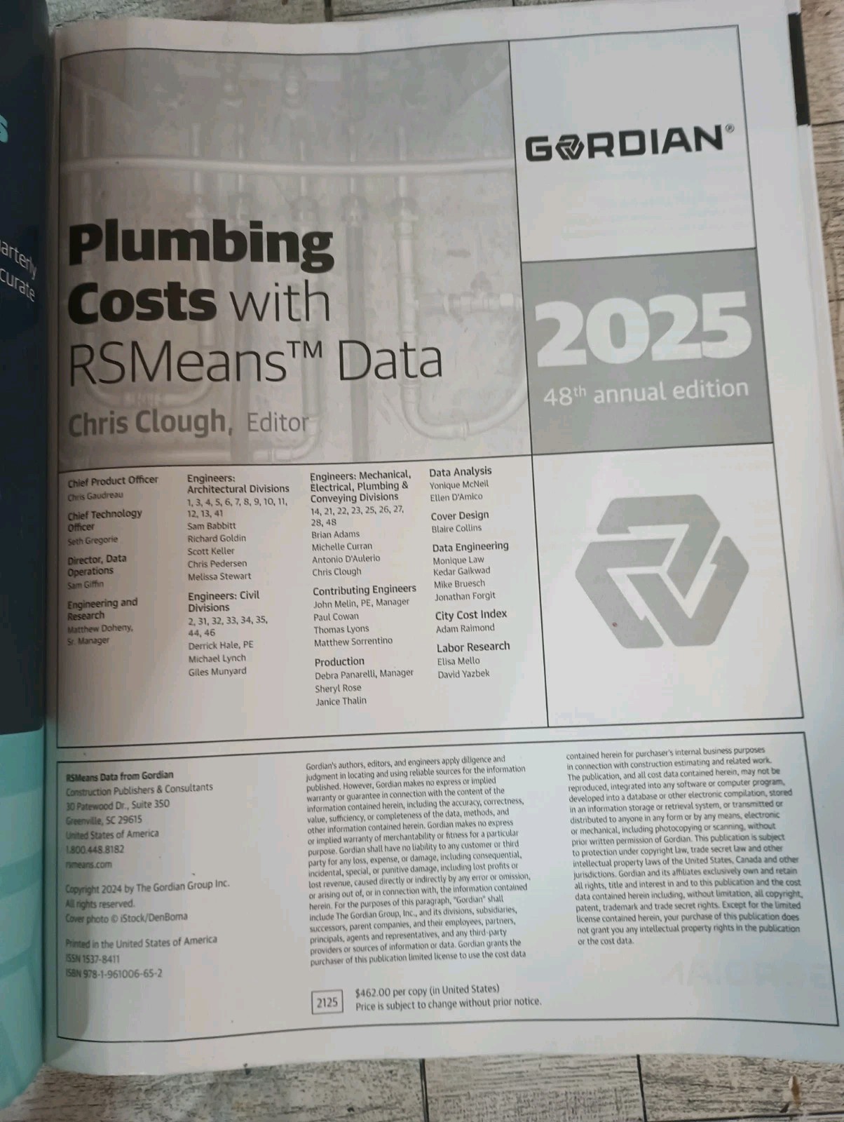 Plumbing Costs with RSMeans Data 2025 by Gordian (Trade Paperback)