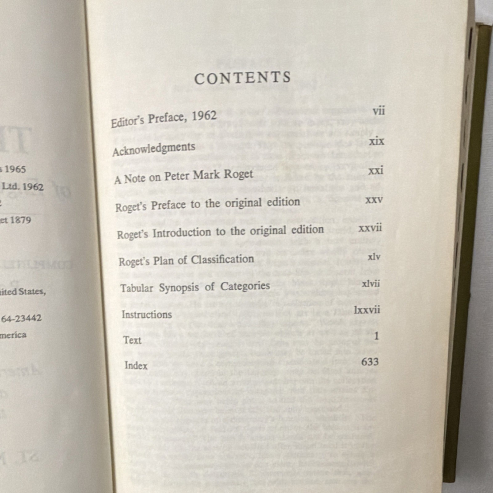 The Original Roget’s Thesaurus Revised St. Martin’s Press 1965 Hardcover Dutch