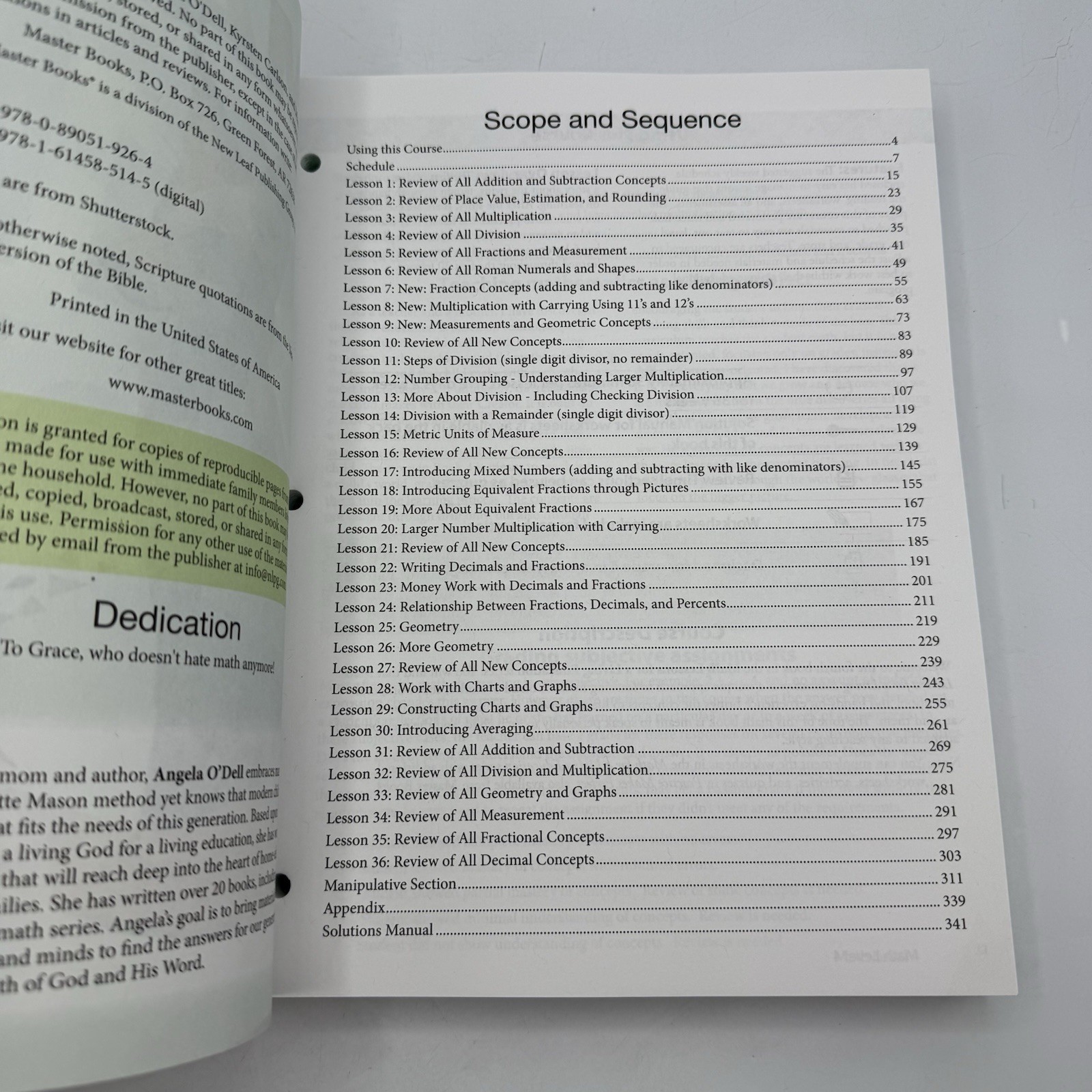 Math Level 4 Revised Ed. Master Books Curriculum 4TH GRADE Home School Education