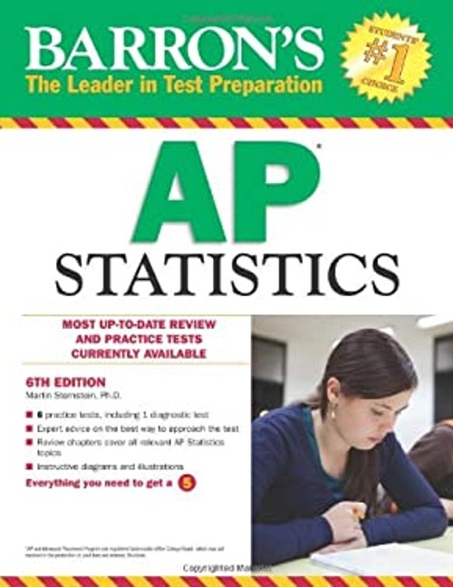 Barron’s AP Statistics, 6th Edition Paperback Martin Sternstein