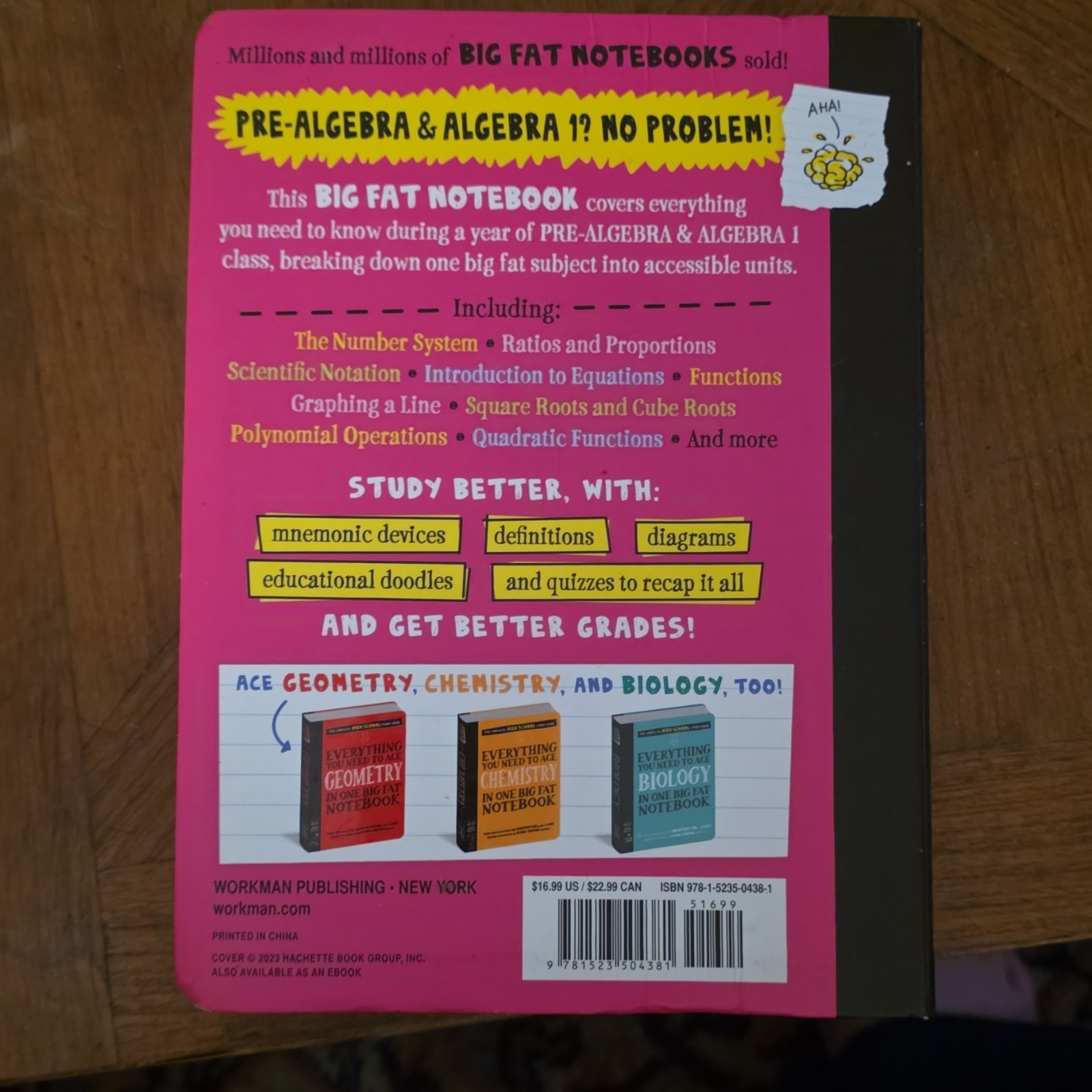 Everything You Need to Ace Pre-Algebra and Algebra 1 in One Big Fat Notebook