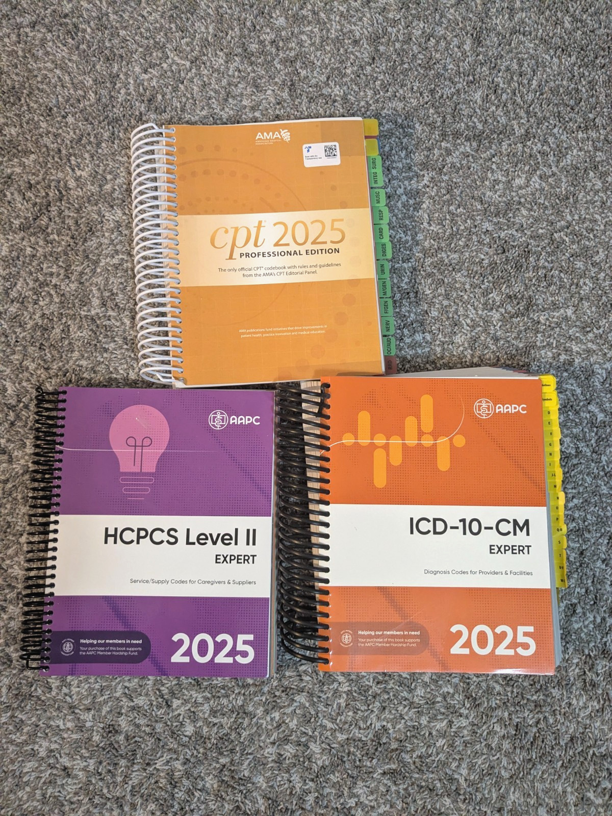 AMA CPT Book, ICD-10 Code Book, HCPCS Book – 2025 Physician Bundle by AAPC