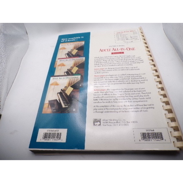 Alfred Adult All-In-One Course Level 1 Piano Lesson Theory Technic Book 14536