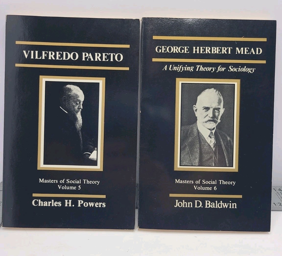 Lot of 2 Masters of Social Theory Volume 5 Pareto Volume 6 Mead Sociology