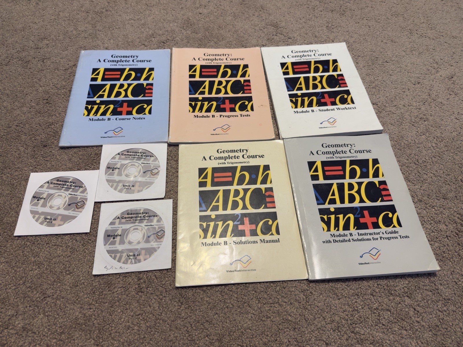 VideoText Interactive Geometry Module B with DVDs, homeschooling, complete set