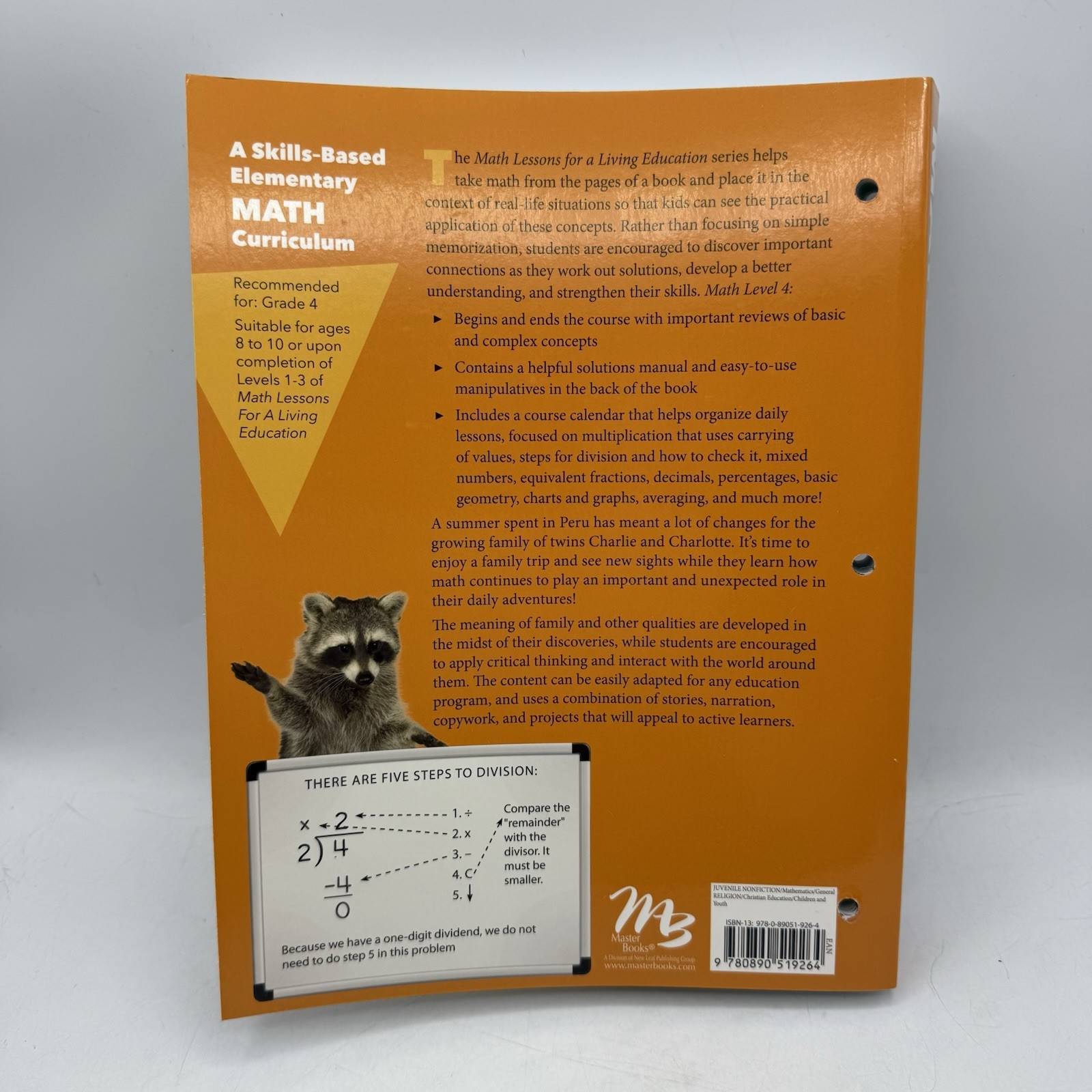 Math Level 4 Revised Ed. Master Books Curriculum 4TH GRADE Home School Education