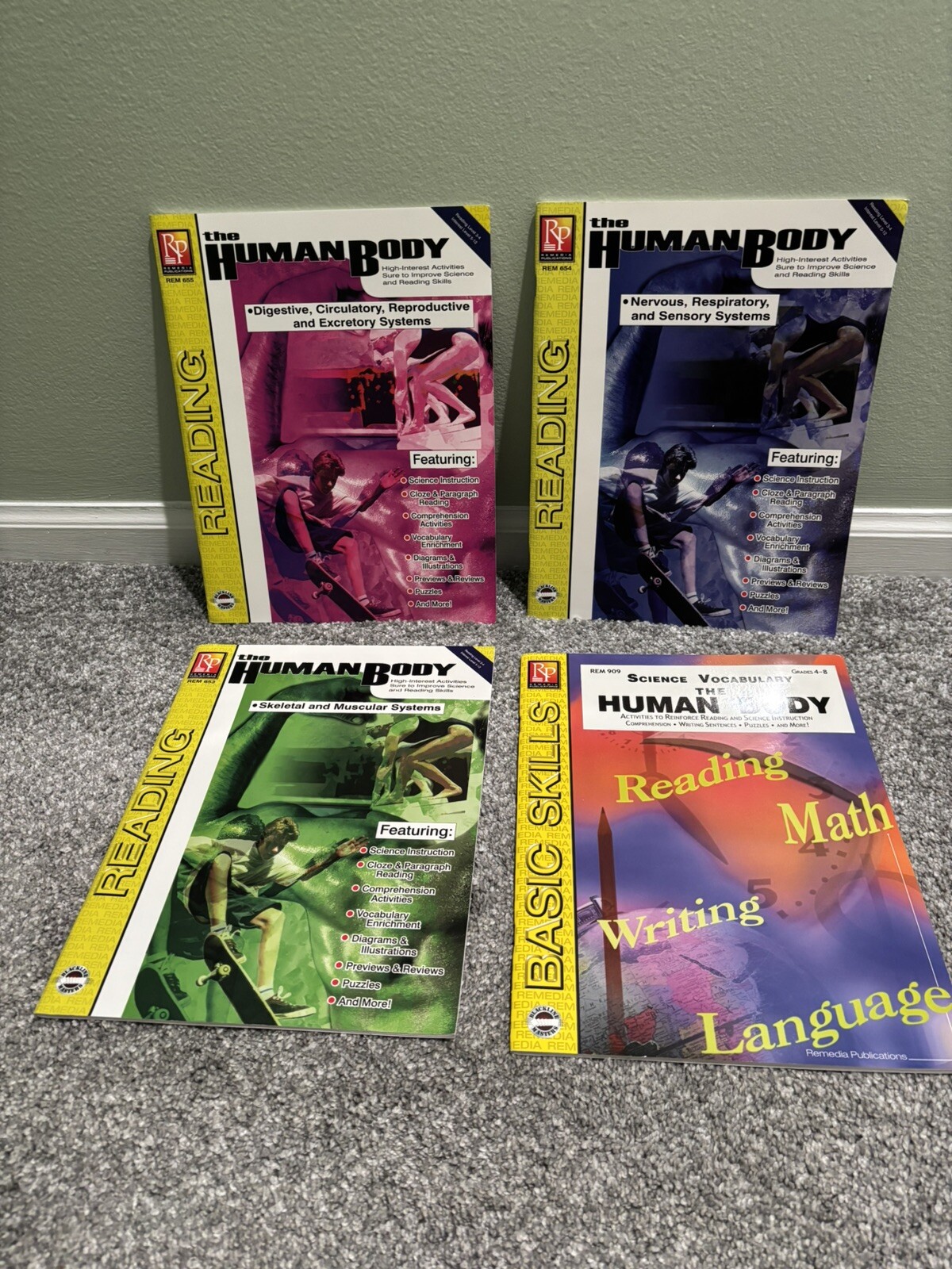 Lot of 4 The Human Body Teacher Trade Books Grades 3-8 Used