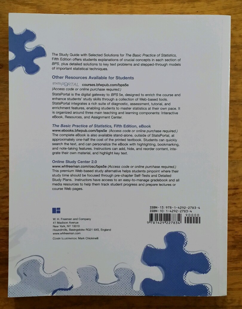 THE BASIC PRACTICE OF STATISTICS DAVID S MOORE 2009 PAPERBACK STUDY GUIDE