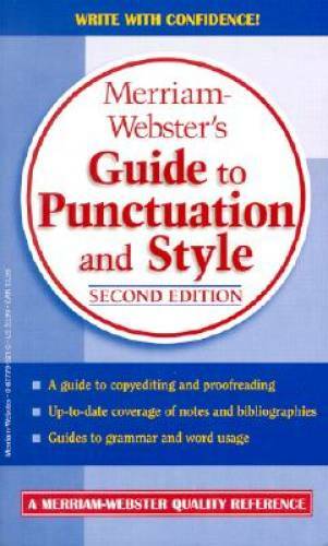 Merriam-Webster’s Guide to Punctuation and Style – Paperback – GOOD