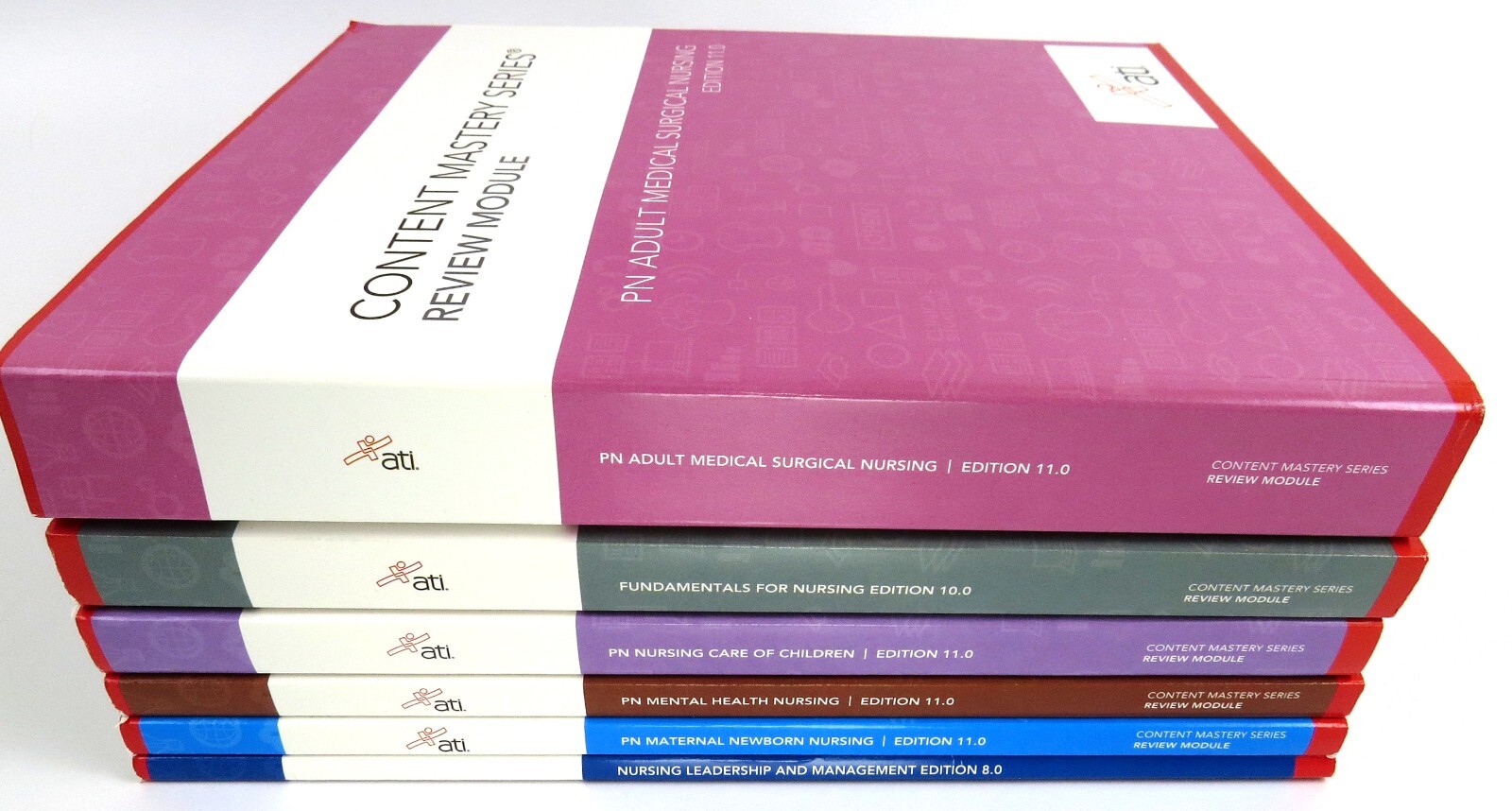 ATI Content Mastery Series Nursing Education Books, Mixed Lot of 6, Read