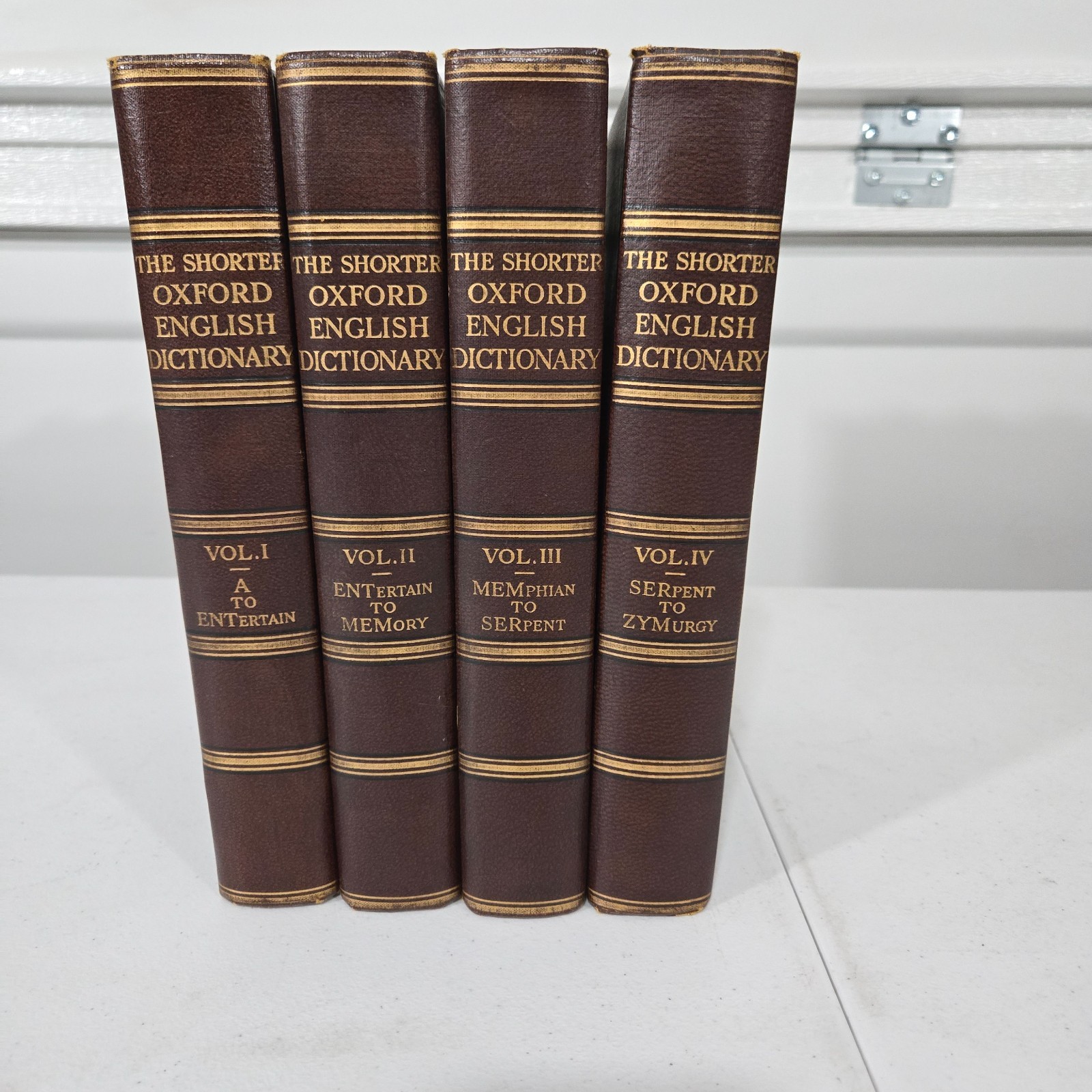 Vintage 1933 Shorter Oxford English Dictionary 4 Volume Set George Newnes Rare