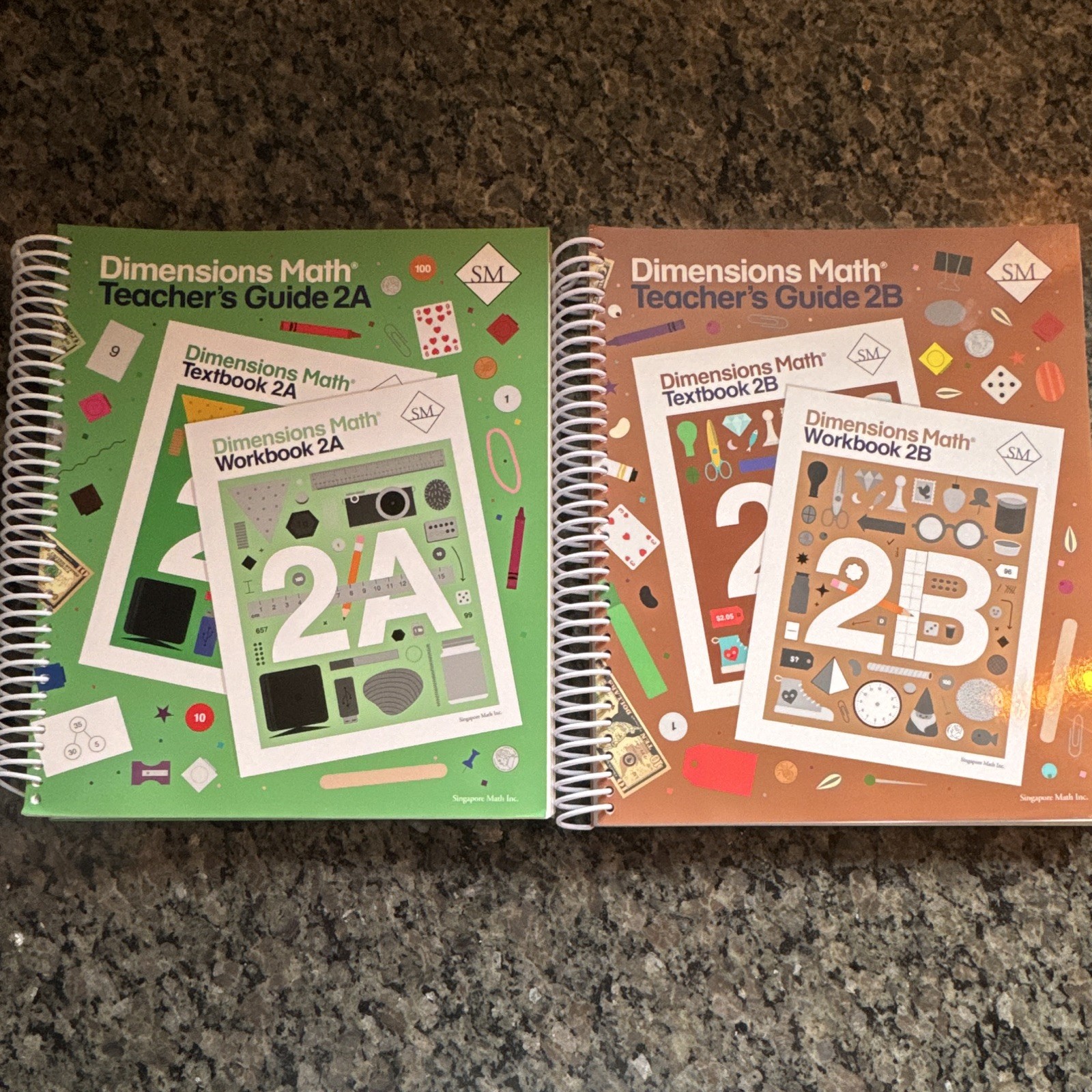 Singapore Math Dimensions Math Teacher’s Guide 2A & 2B Spiral Bound English