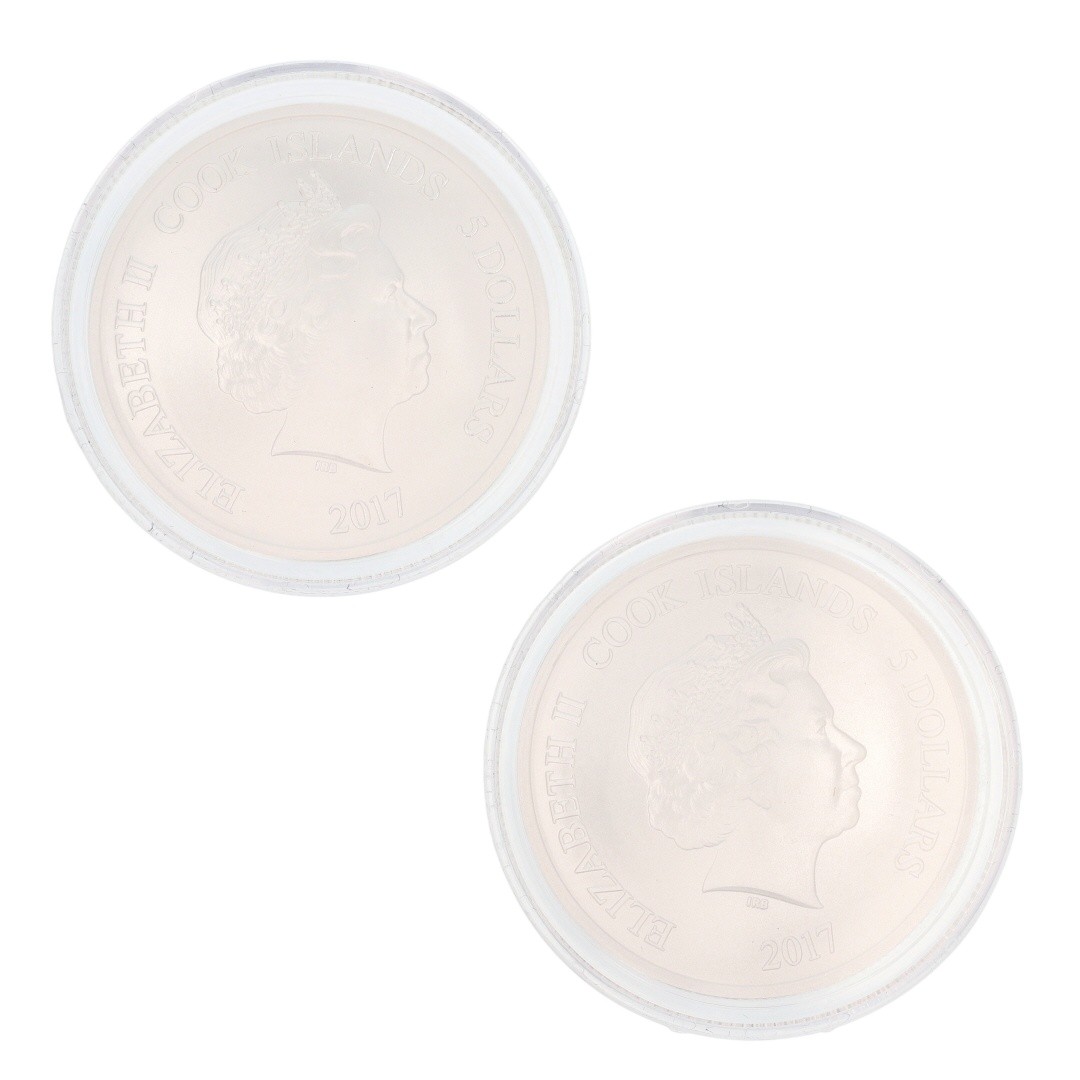 2017 $5 Grandeur Upper Deck Hockey Silver Coin Cook Islands 1 oz .9999 Silver