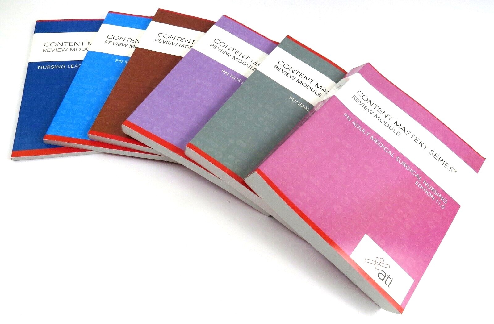 ATI Content Mastery Series Nursing Education Books, Mixed Lot of 6, Read
