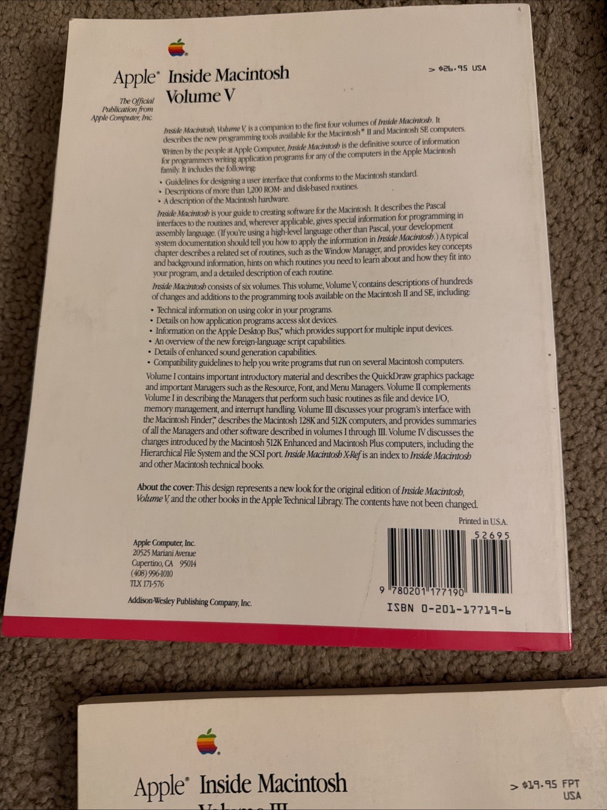 Inside Macintosh Full Set All 5 Volumes Apple Macintosh Books 1985 Rare G2U