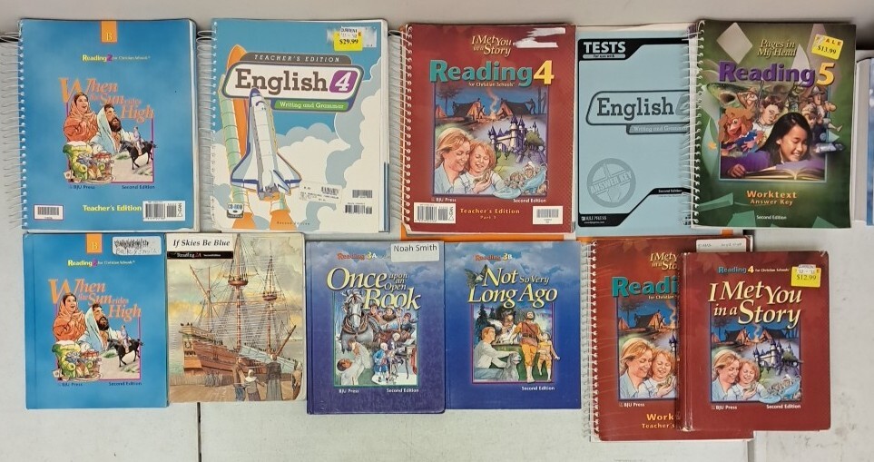 BJU Press 2nd-5th Reading & English, Teacher & Student Mixed Lot Of 12 #5.1.33