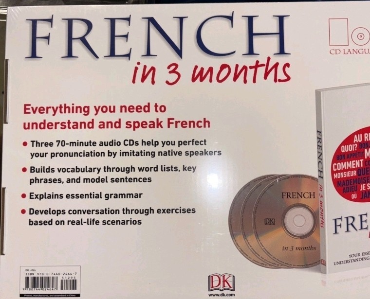 Learn FRENCH in 3 Months CD Language Course New Sealed