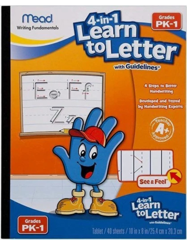 Mead 4-in-1 Learn to Letter with Guidelines Grade Pk-1 (Paperback)