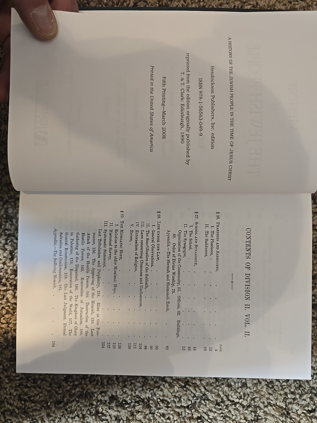 A History of the Jewish People in the Time of Jesus Christ – Schürer – 4 Vol Set