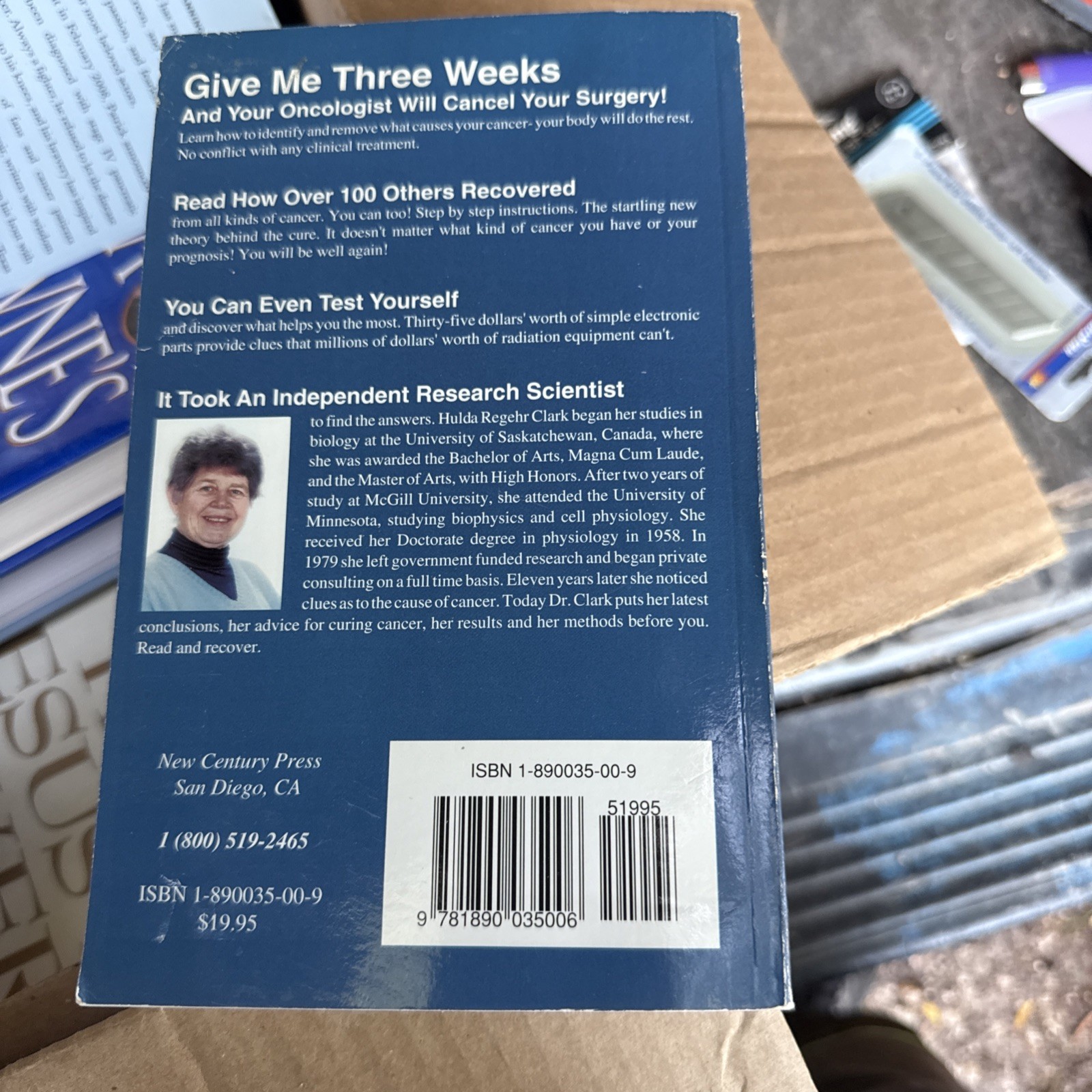 The Cure for All Cancers 100 Case Histories By Hulda Regehr Clark 1993 Paperback