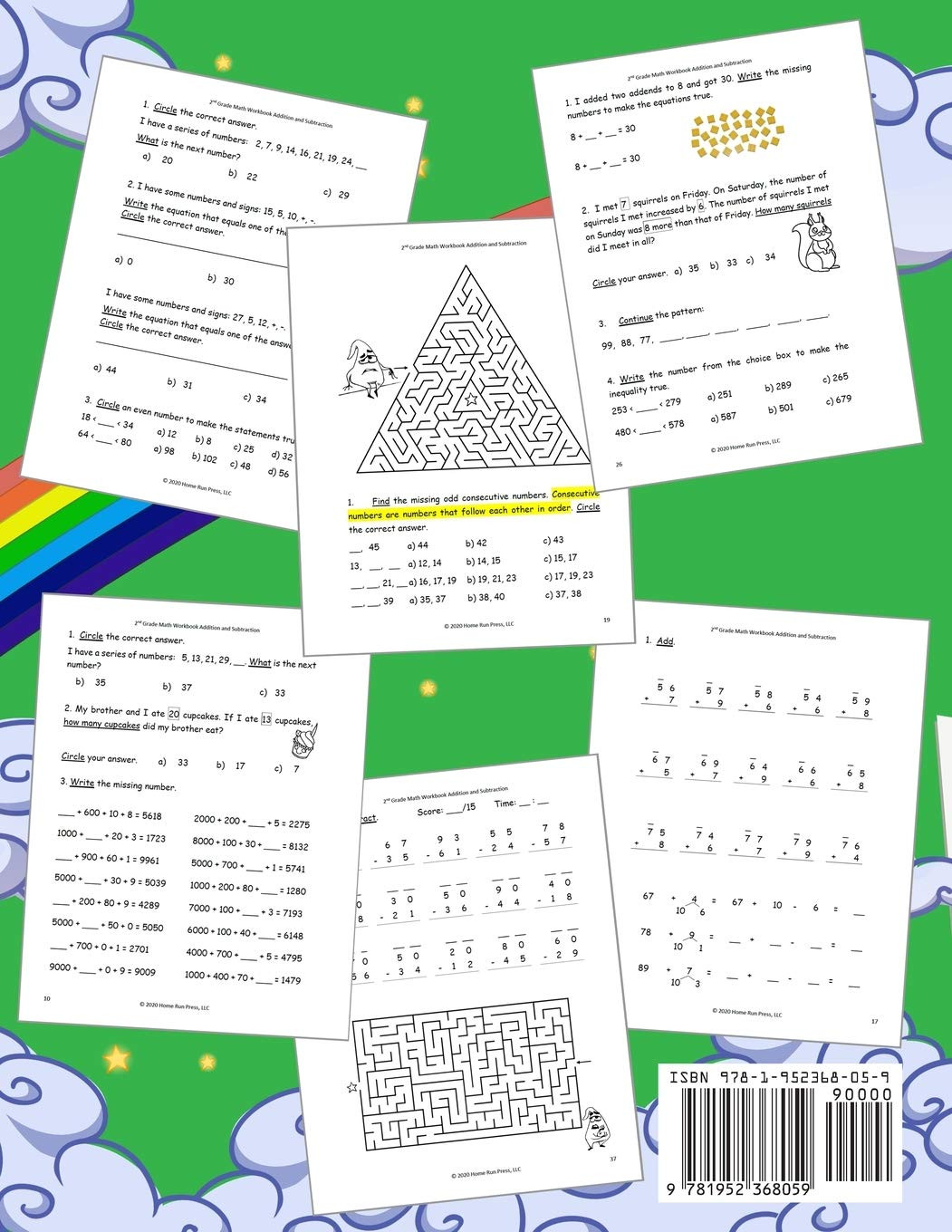 2Nd Grade Math Workbook Addition and Subtraction: Second Grade Workbook, Timed T