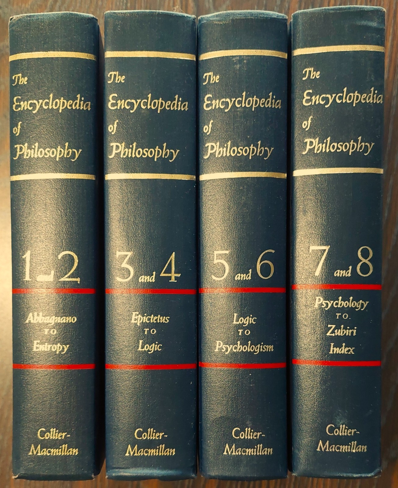 Encyclopedia of Philosophy, 8 vols. in 4, 1972 hc reprint of orig’l 1967