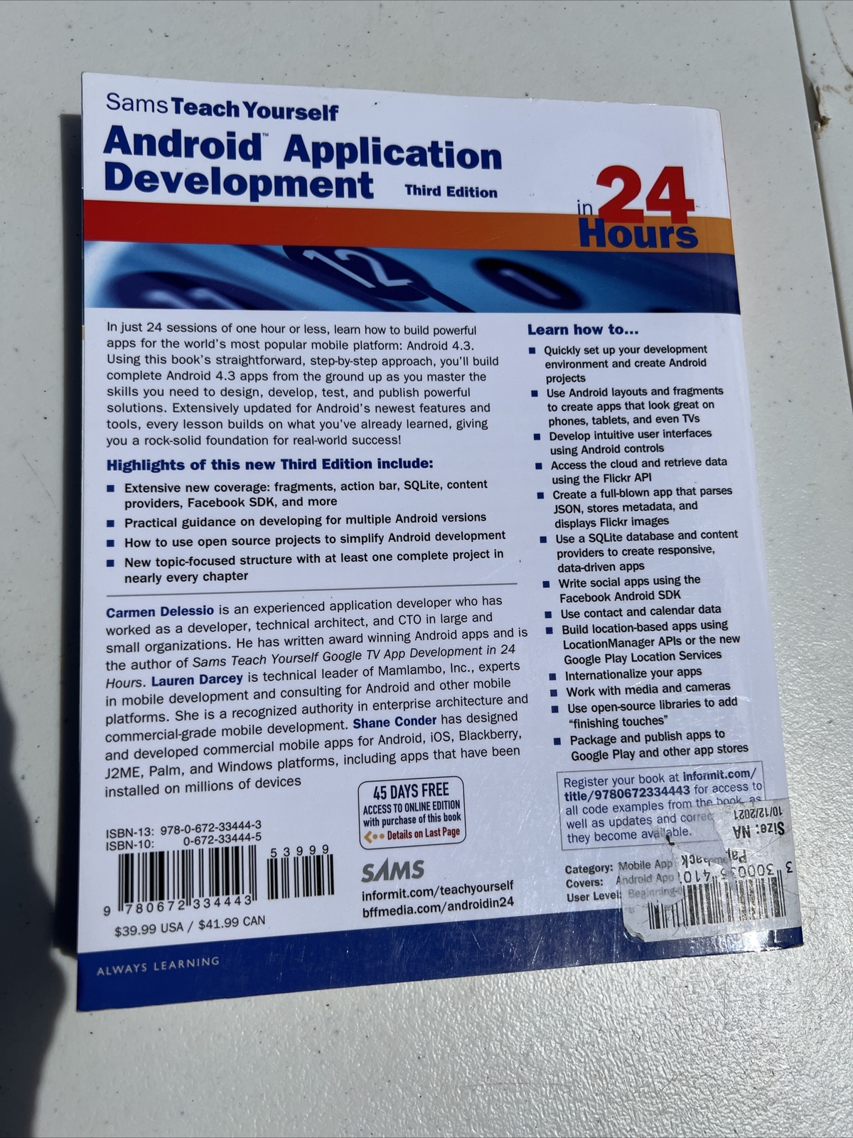 Sams Teach Yourself — Hours Ser.: Android Application Development in 24…