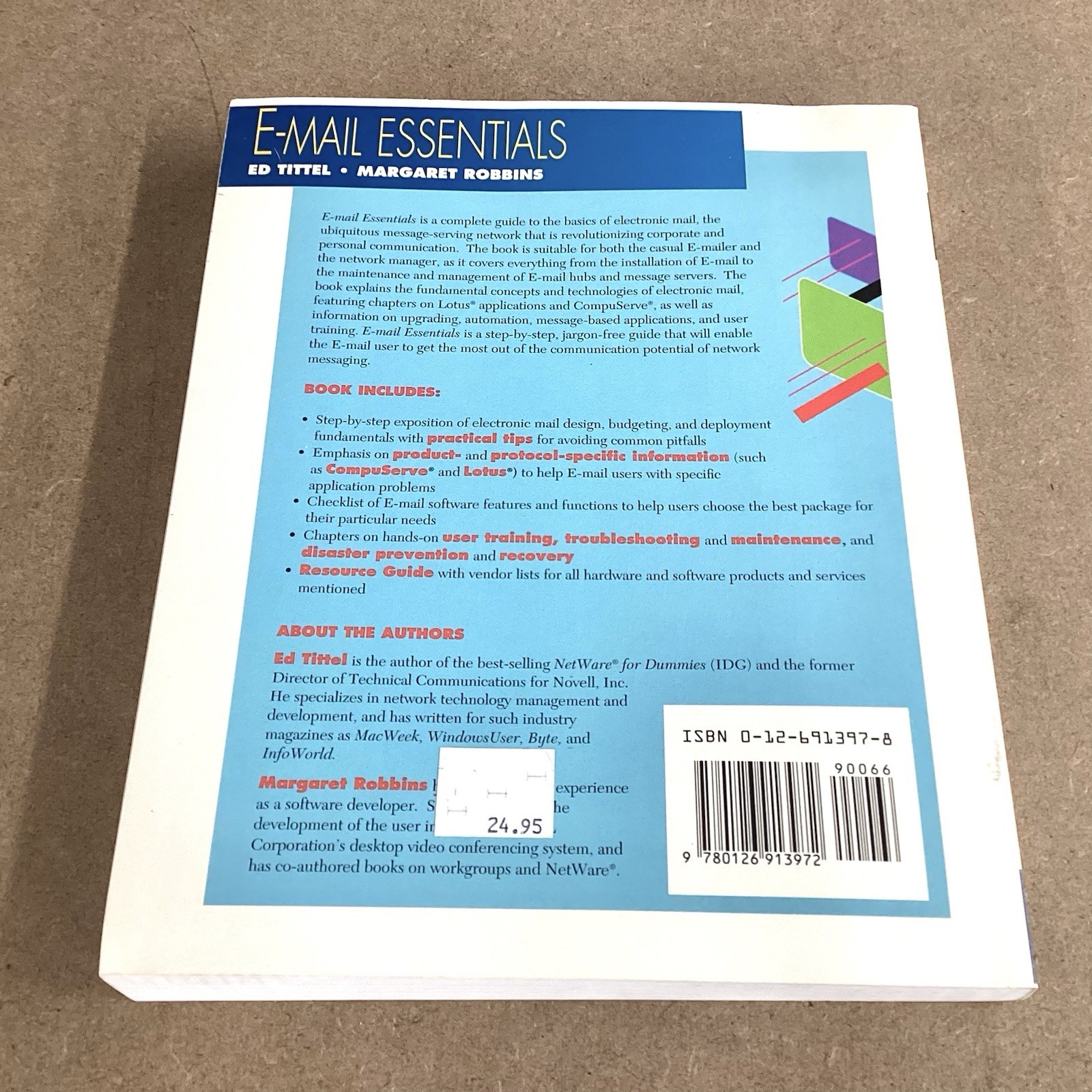 E-Mail Essentials by Margaret Robbins and Ed Tittel 1994 Trade Paperback