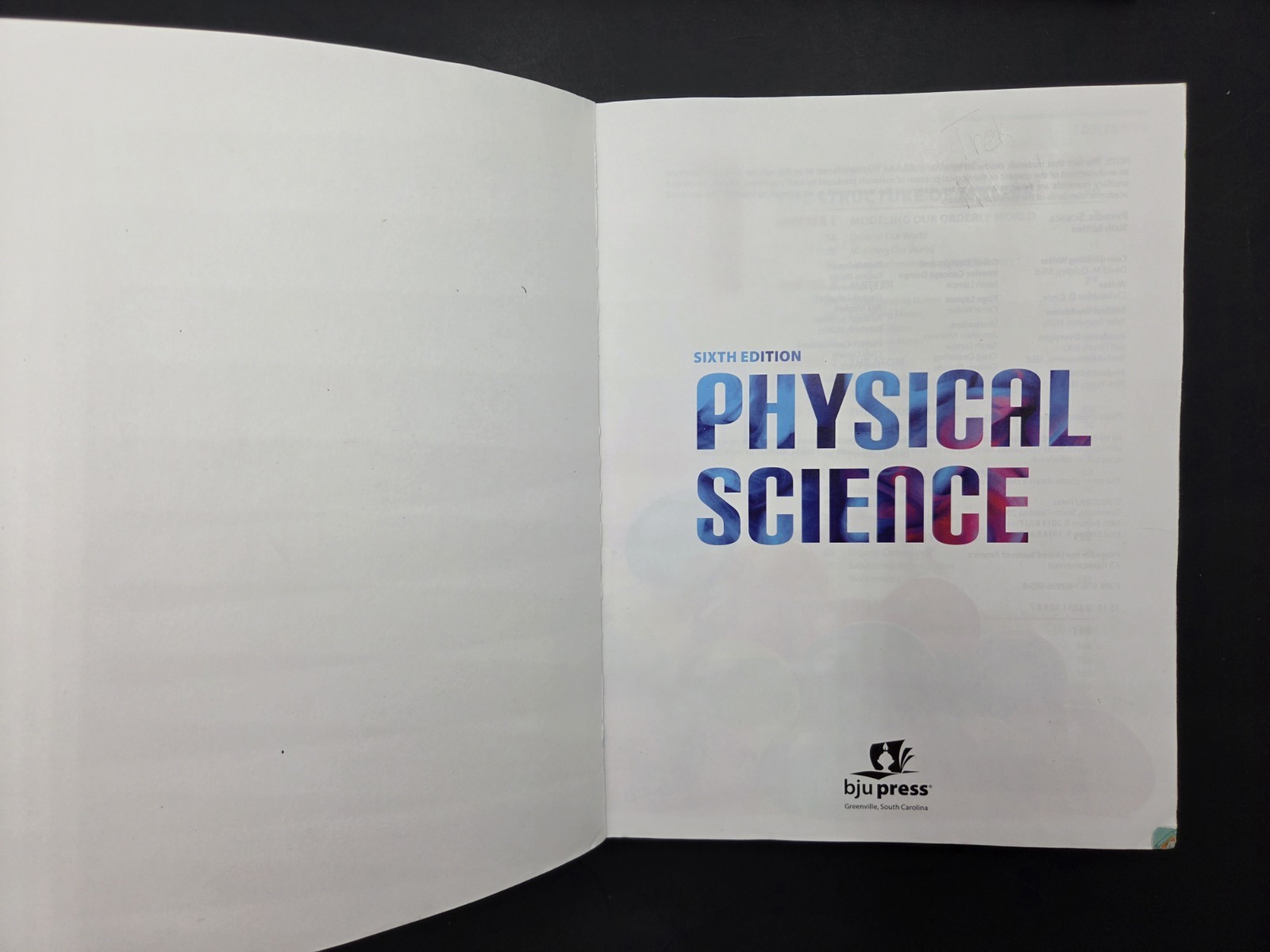 BJU Physical Science Set 6TH Edition Textbook (Used) & NEW Lab Manual Homeschool