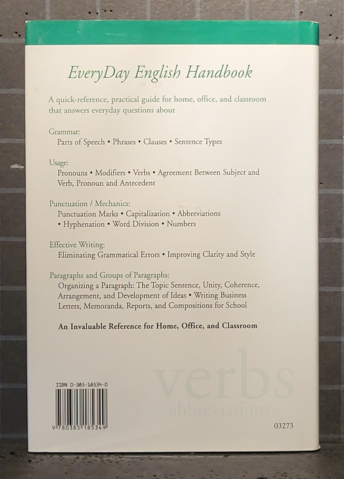 Everyday English Handbook : by Leonard Rosen 1985 Hardcover 426
