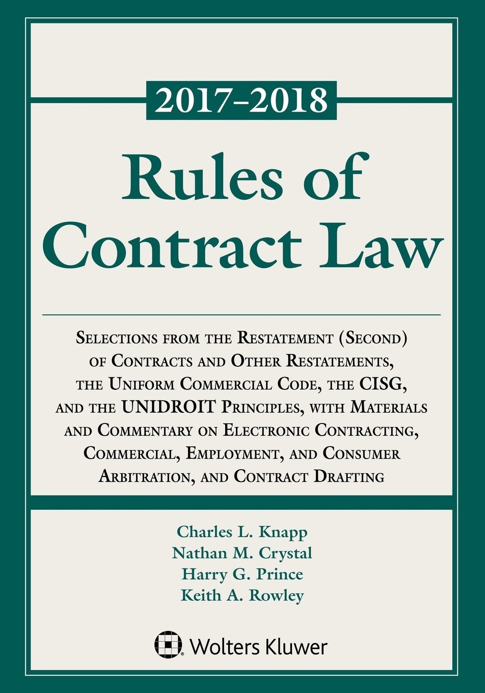 Rules of Contract Law, 2017-2018 Statutory Supplement