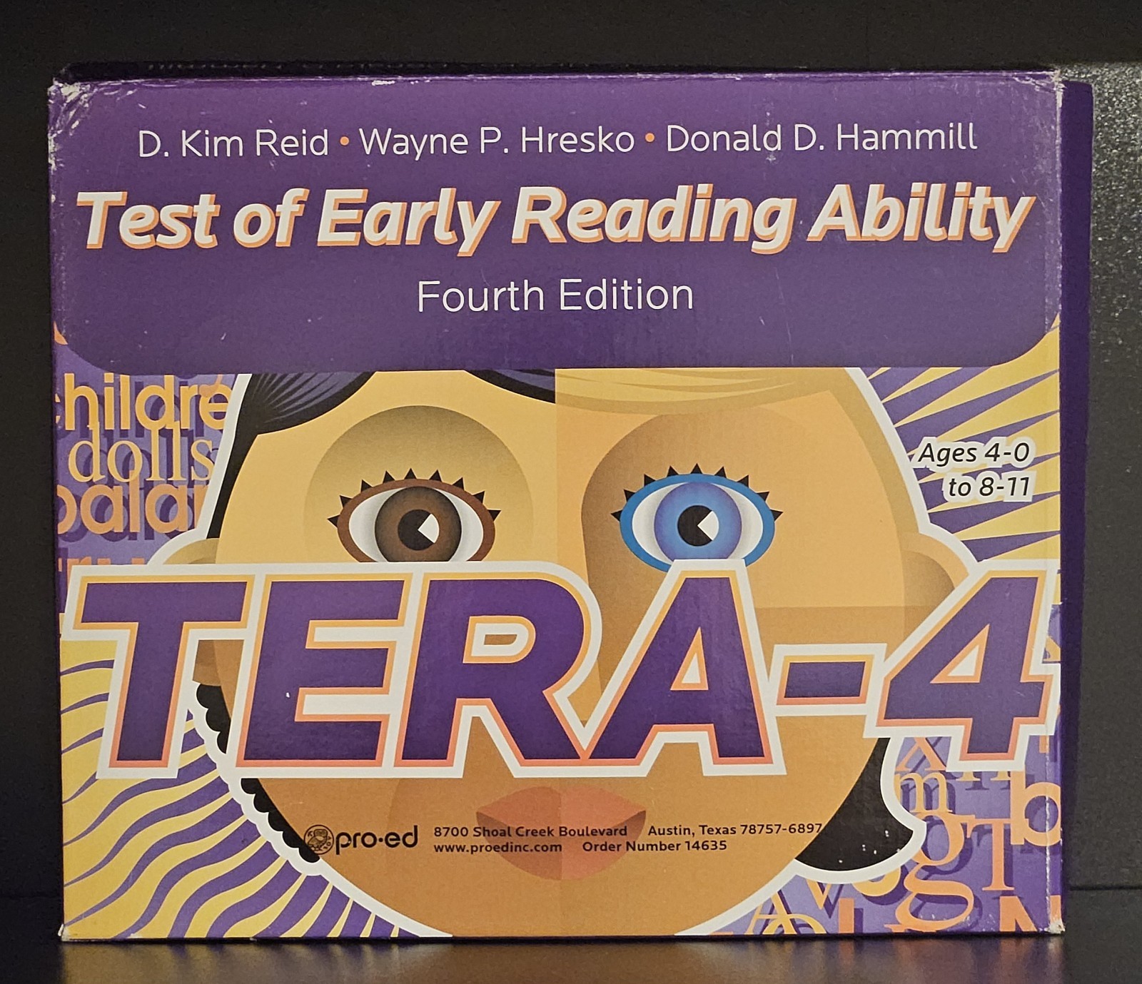 TERA-4 Test of Early Reading Ability 4th Edition Complete Set Clean Components
