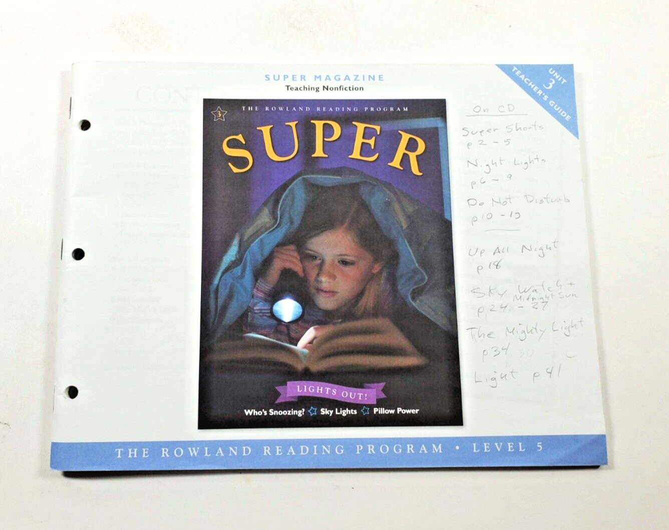 Superkids Super Magazine Lights Out Teachers Guide Level 5 Unit 3 Homeschooling