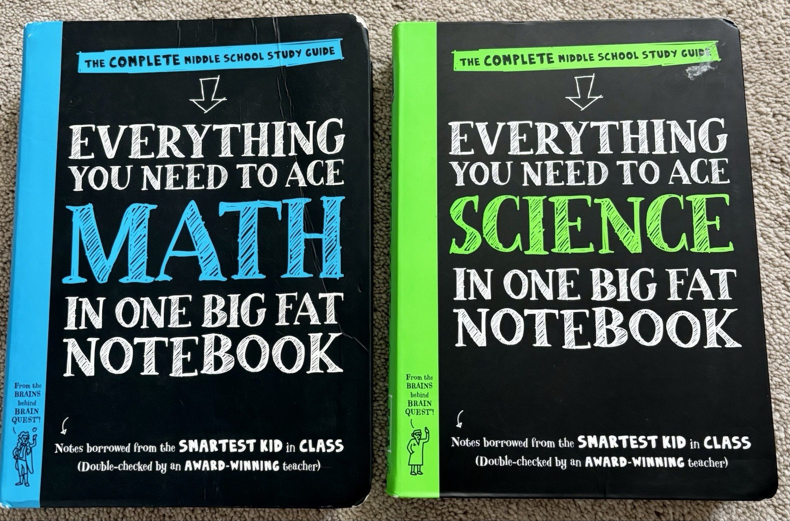 Workman Publishing Math & Science Study Guide Book Middle School Complete Series