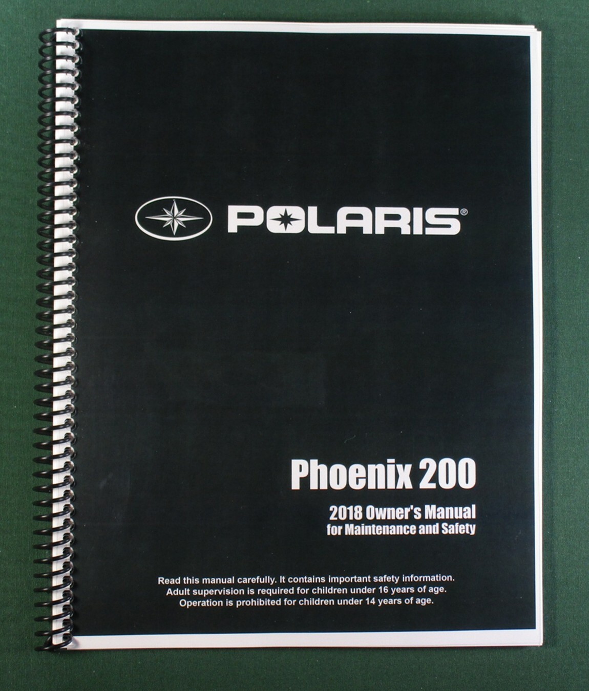 2018 Polaris Phoenix 200 Owner’s Manual: 111 Pages & Protective Covers!
