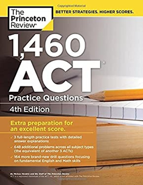 1,460 ACT Practice Questions Paperback Princeton Review Staff