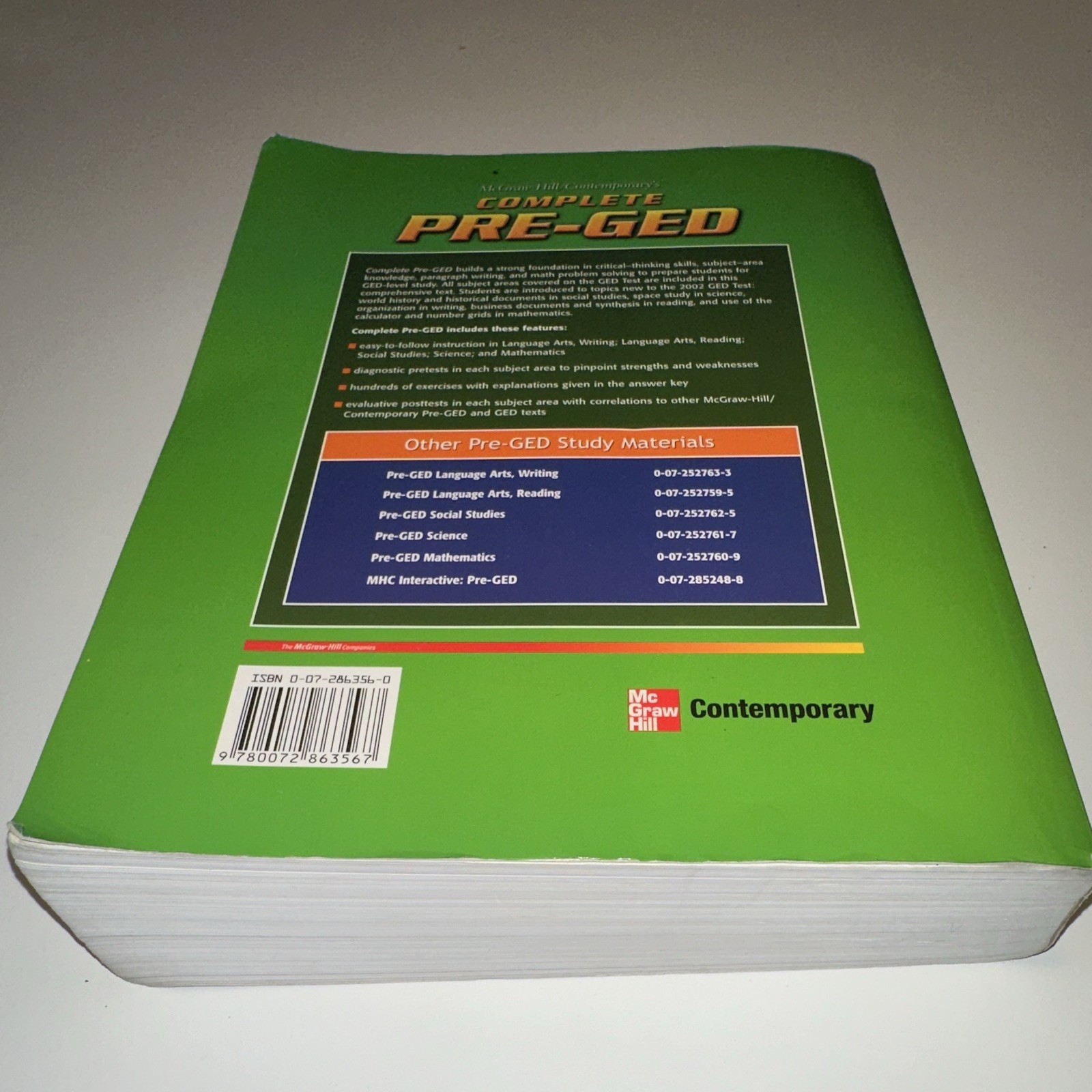 McGraw-Hill Contemporary Complete Pre-GED Study Guide English 2003 768 Pages